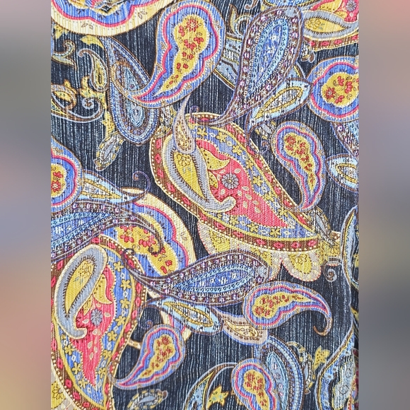 UMGEE Black Gold Colorful Paisley Swing Lightweight Top/Dress Balloon Sleeve - Picture 11 of 13